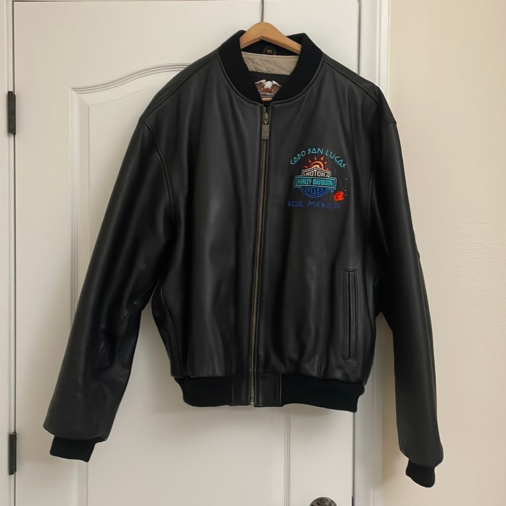 Harley Davidson Black Leather Jacket-Cabo San Lucas-Rare!! Never Worn—New—3XL